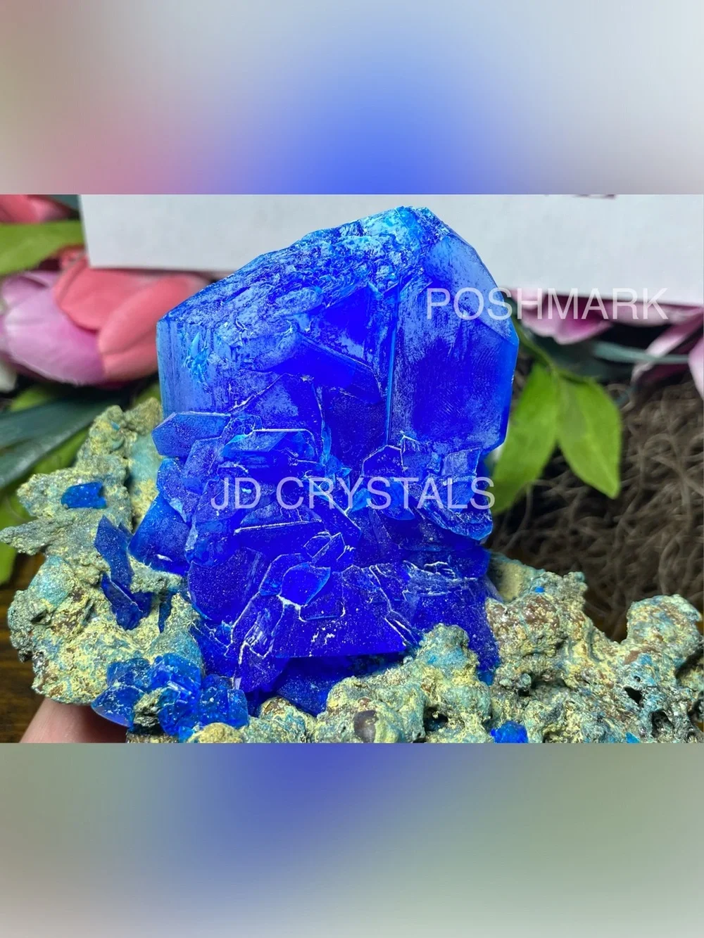 Blue Chalcanthite On Matrix